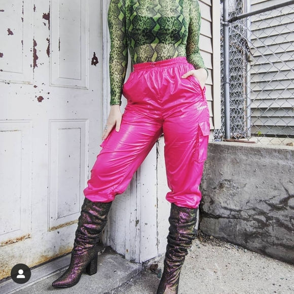 Rainbow rhinestone slouchy high heel boots - Picture 7 of 7